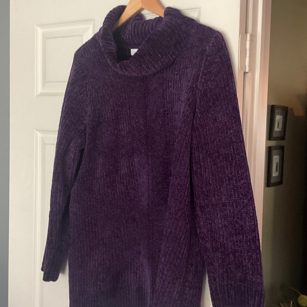 Liz Claiborne Deep Purple Cowl Neck Sweater